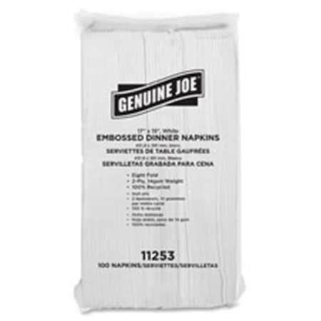 Genuine Joe Dinner Napkins, 2-Ply, 17 in. x 15 in., WE, 100PK GE463997